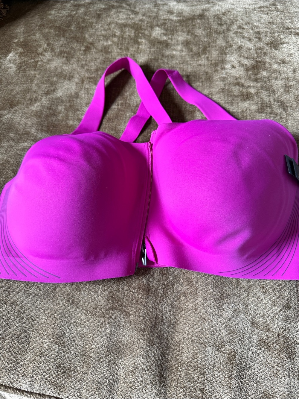 Women’s Hot Pink Front-Zip Support Bra